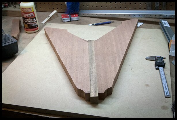 Body lamination is complete. The center piece is sucupira