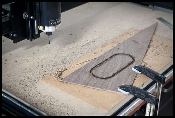 Carving the electronics cavity cover on the cnc