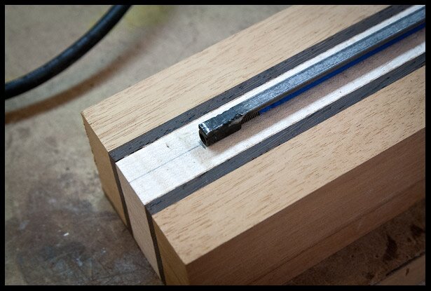 Marking the end of the truss rod