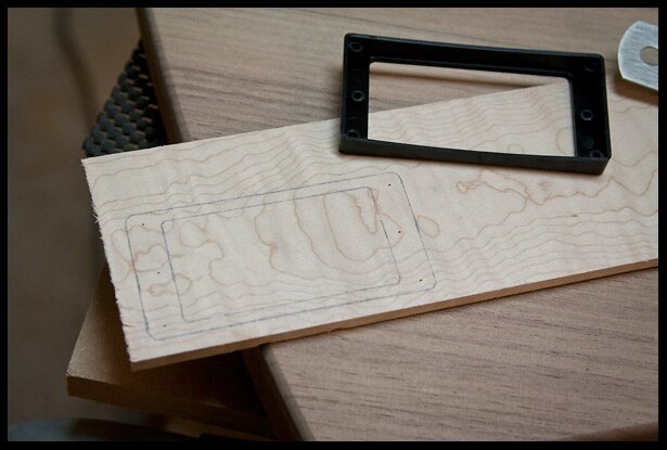 Making wooden humbucker pickups rings 