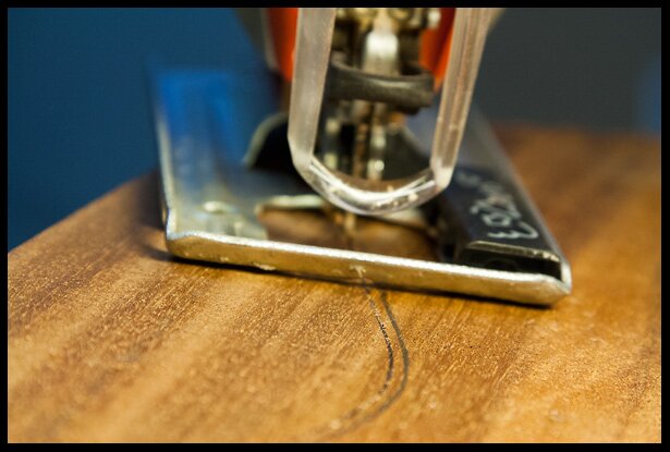 Cutting on the exterior line with a jigsaw