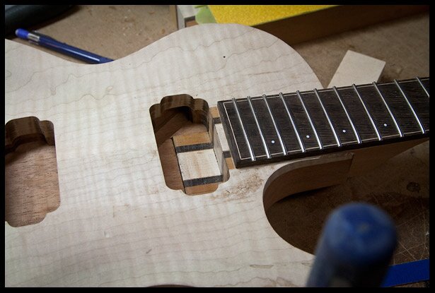 Neck heel is now properly shaped