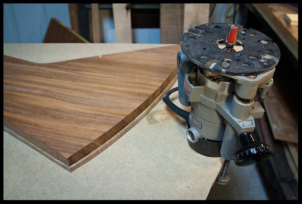 getting ready to trim the walnut down to the same size as the mahogany