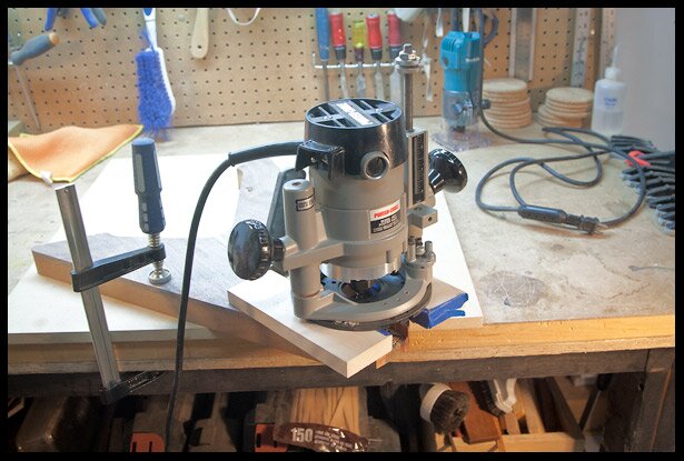 Removing the remaining wood with a router