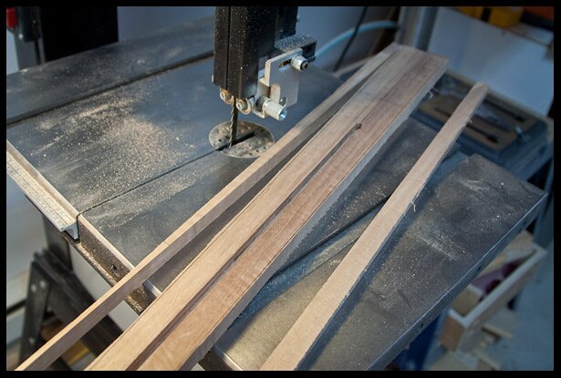 Bringing the neck dimensions closer to final on the band saw
