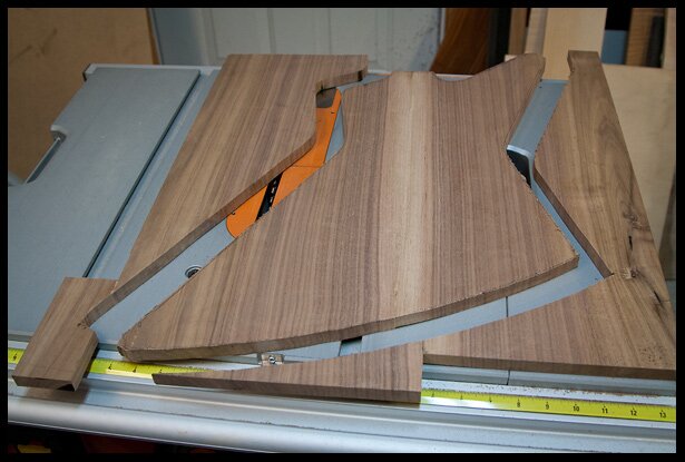 the walnut top cut to rough shape