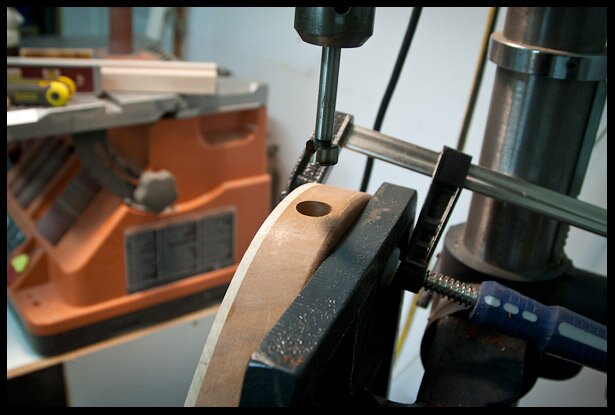 Output jack hole drilled