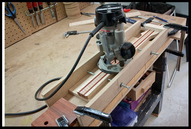 Preparing the truss rod channel routing jig