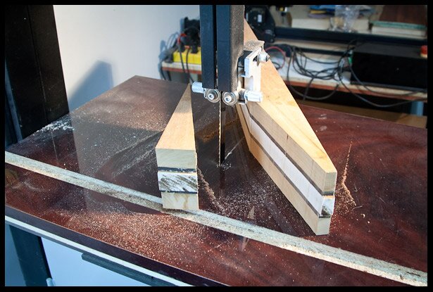 Cutting the angle for the headstock