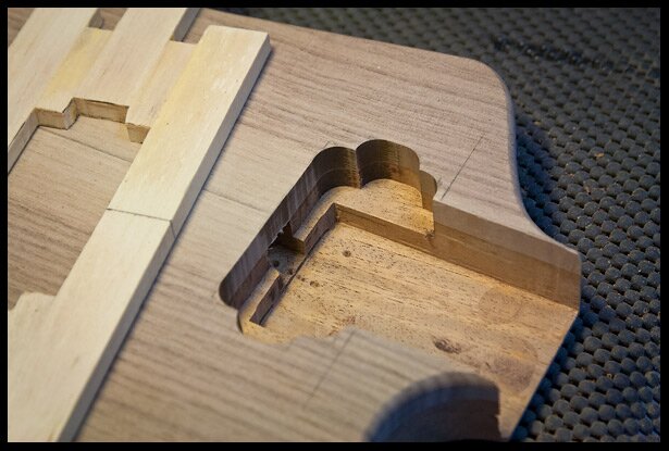 Neck pickup cavity routed
