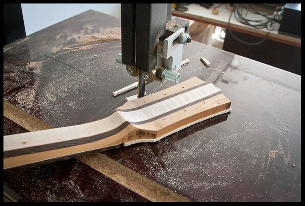 Excess is trimmed on the band saw