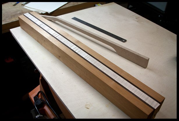 The neck blank after passing through the planer