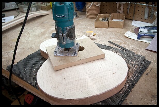 Routing the neck pickup cavity