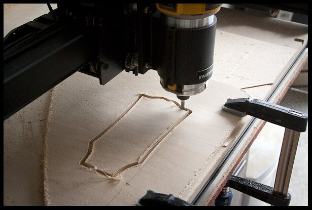 Making the headstock shape template on the CNC