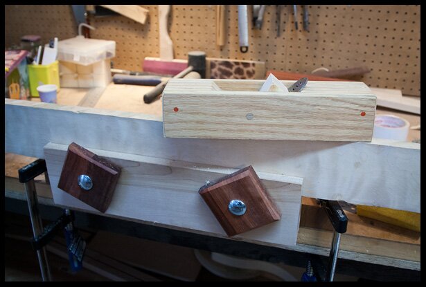 Jointing the edge of the neck blank with my home-made plane