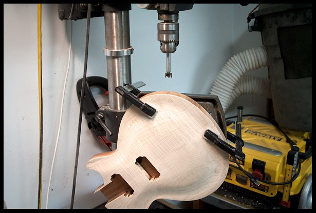 Getting ready to drill the output jack hole