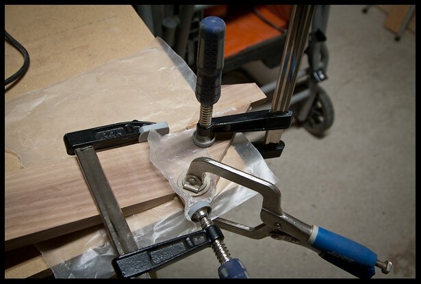 gluing the headstock ears