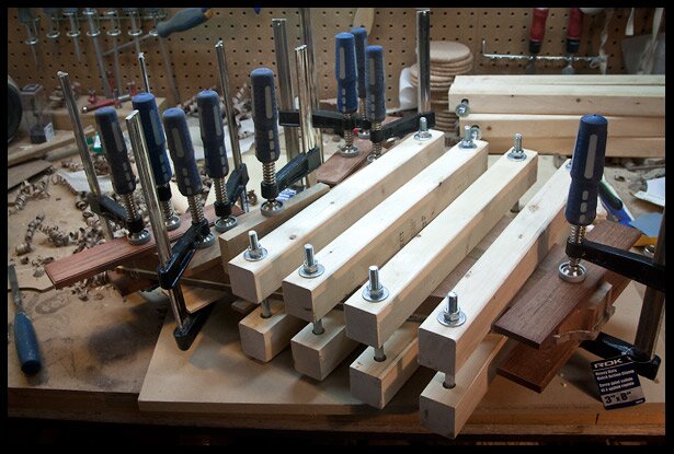 Clamping the the top and body using my home-made clamps