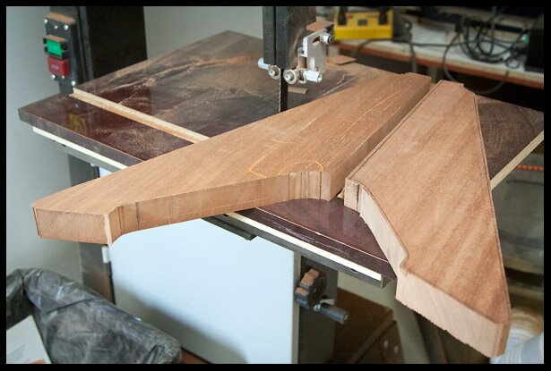 The two piece body cut out on the band saw