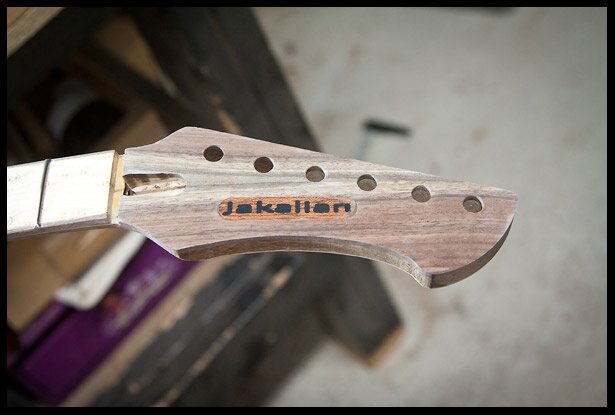 The headstock inlay in done