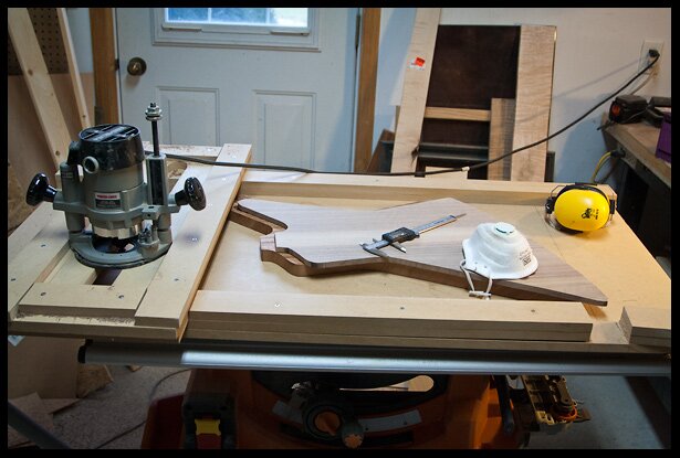 thickness planing the walnut top
