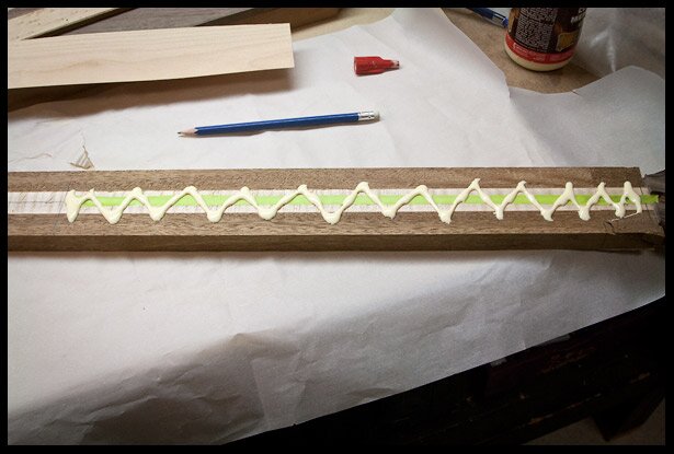 Applying glue on the neck