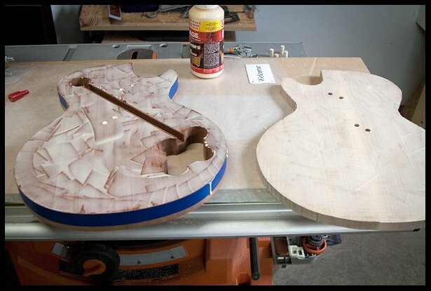 Applying glue to the two faces