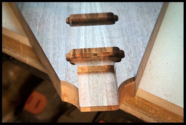 The neck pocket is carved out