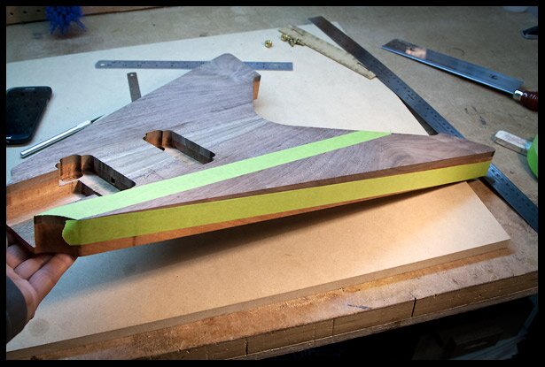 Masking to mark the carve area