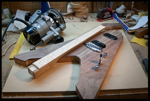 The neck and body with hardware mock-up