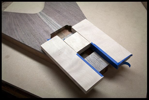 A template created using some straight pieces of wood