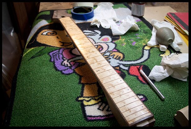 Oiling the fretboard
