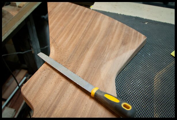 carving the back with a rasp