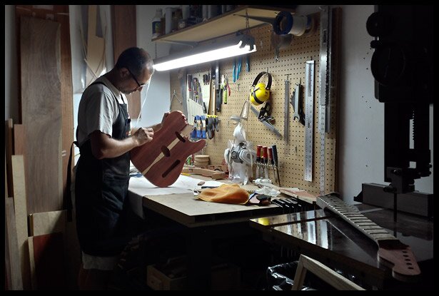 Me working on the guitar