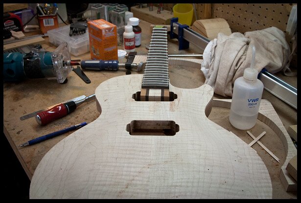 Test-fitting the neck