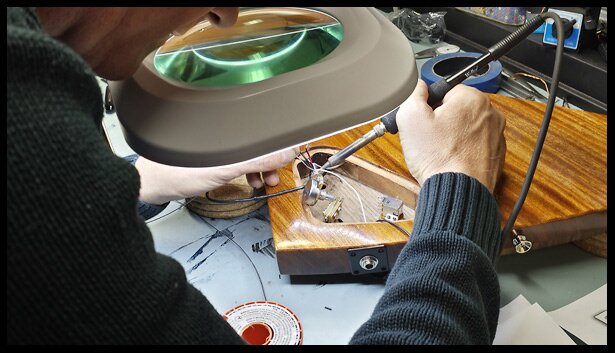 My friend Tom doing the soldering for me