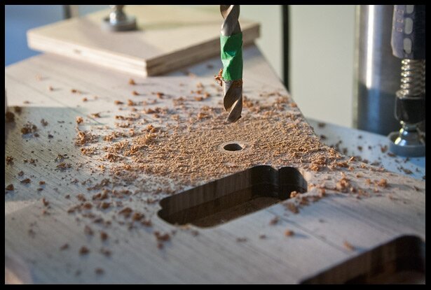 Drilling the Tune-o-matic bridge post holes