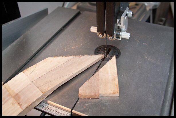 cutting extra material from the headstock