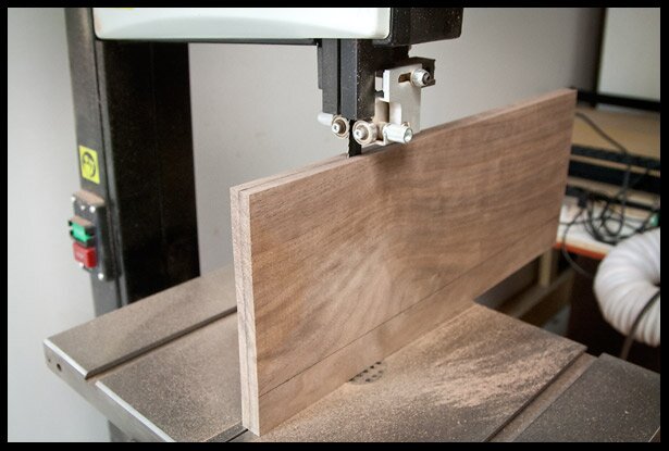 Ripping the walnut to create a bookmatched set