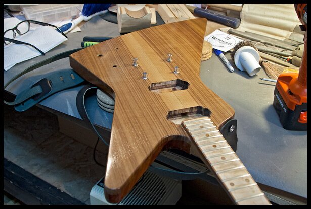 Bridge and tail piece posts installed