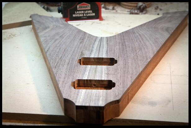 After routing the pickup cavities