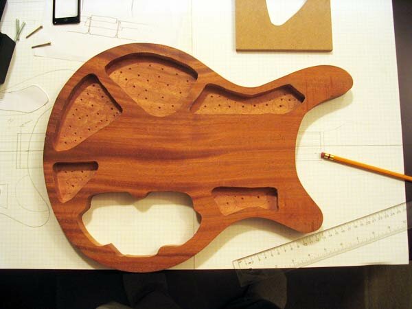 Mahogany body with cavities