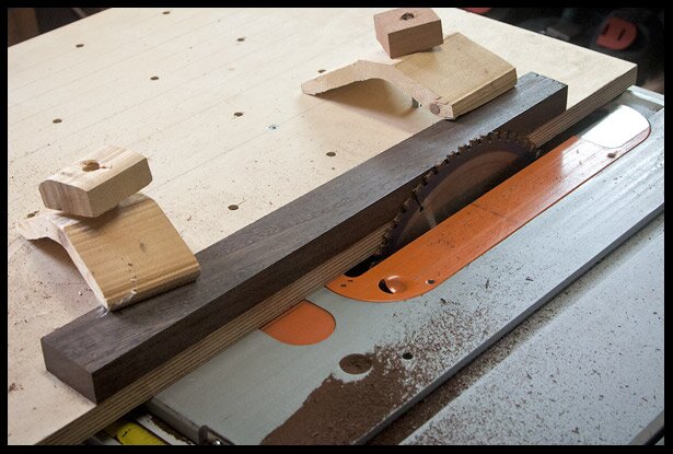 Cutting the wenge to fretboard dimensions