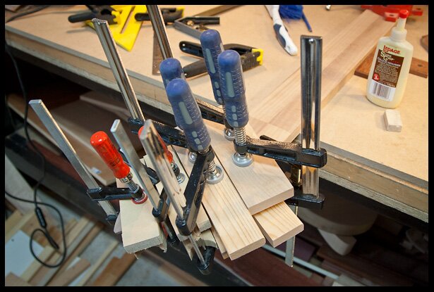 glue setup for headstock veneer