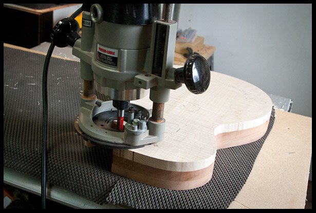 Using a flush trim template following router bit